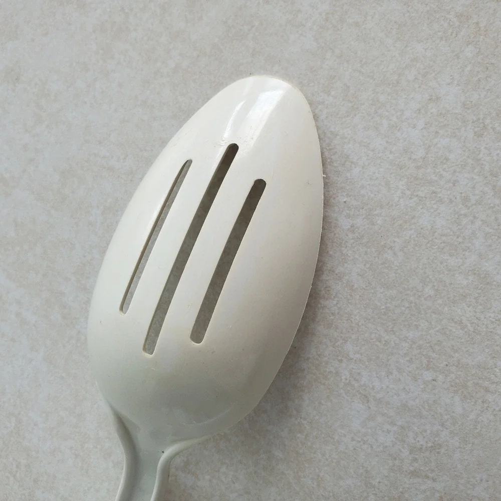Taylor Made Products White Slotted Spoon Kitchen Utensil with Hanging Hole‎